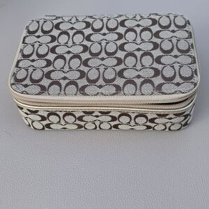 Coach Brown and Cream Patterned Accessory Case